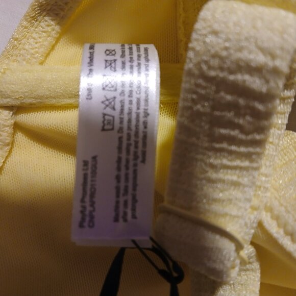 Peek and Beau Women's Fuller Bust  Ribbed Triangle  Bikini Top NWT Lemon - Picture 8 of 10